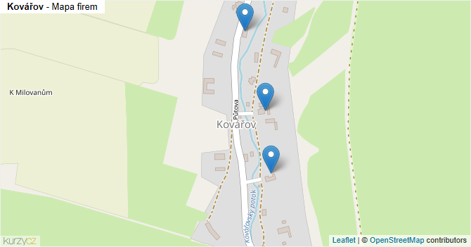 Kovářov - mapa firem