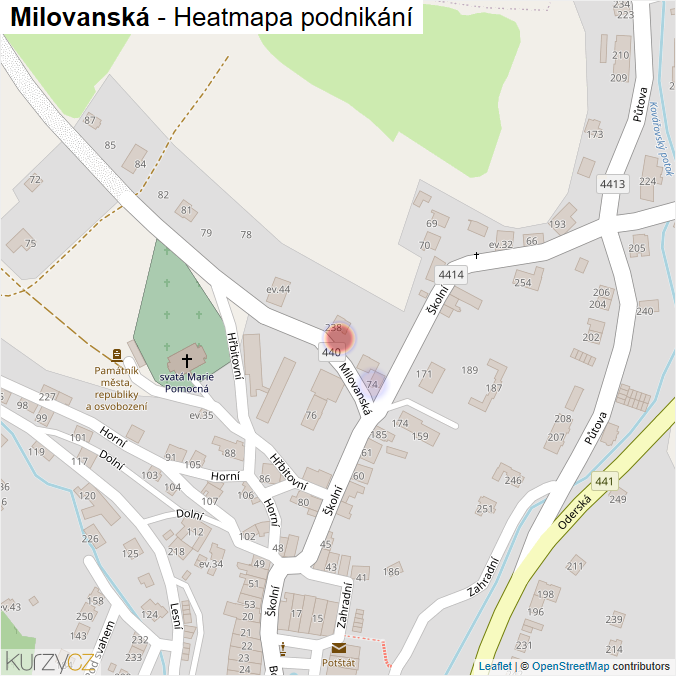 Mapa Milovanská - Firmy v ulici.