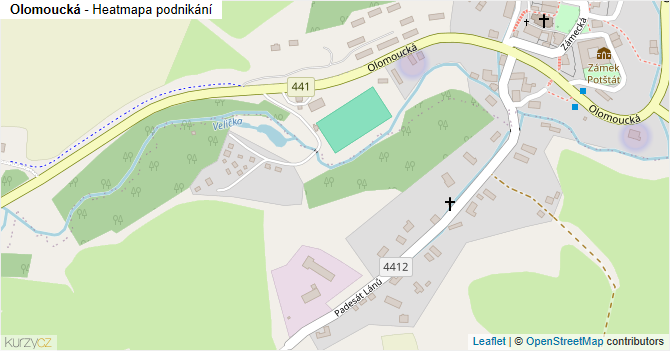 Olomoucká - mapa podnikání