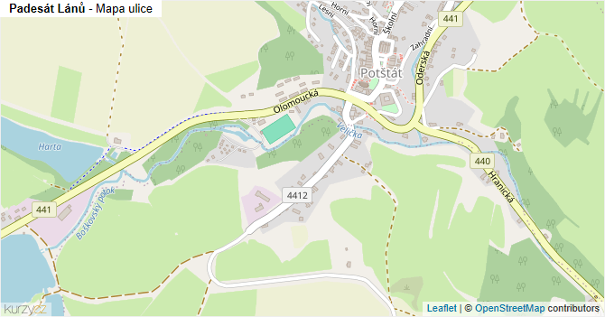 Padesát Lánů - mapa ulice