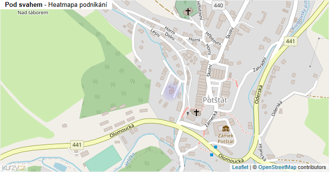 Pod svahem - mapa podnikání