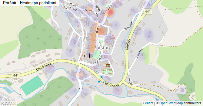 Potštát - mapa podnikání