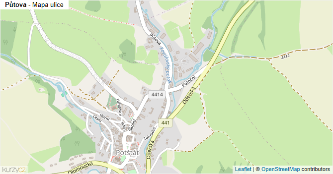 Půtova - mapa ulice