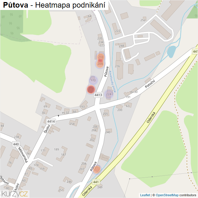 Mapa Půtova - Firmy v ulici.