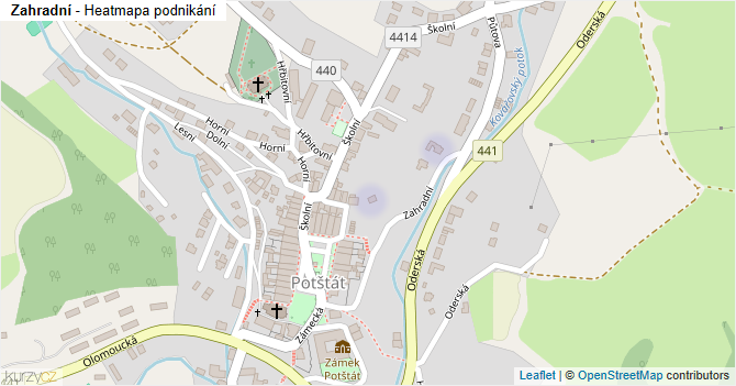Zahradní - mapa podnikání
