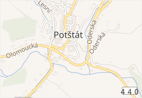 Zámecká v obci Potštát - mapa ulice