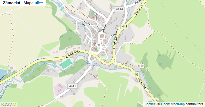 Zámecká - mapa ulice