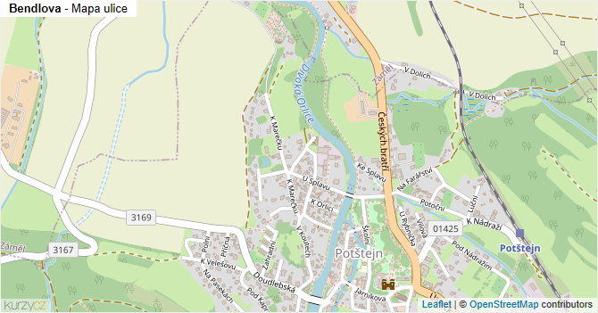 Bendlova - mapa ulice