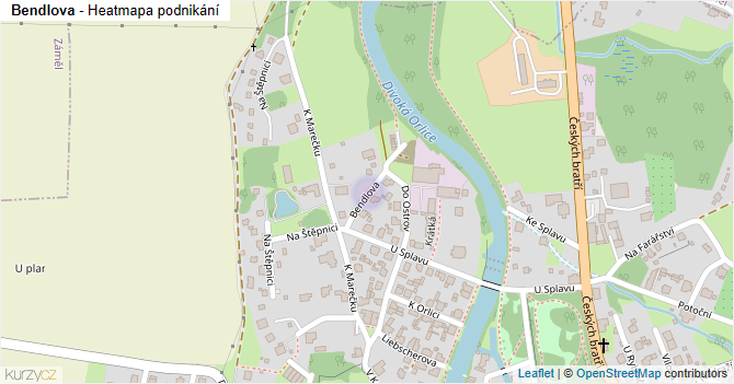 Bendlova - mapa podnikání