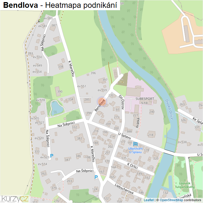 Mapa Bendlova - Firmy v ulici.