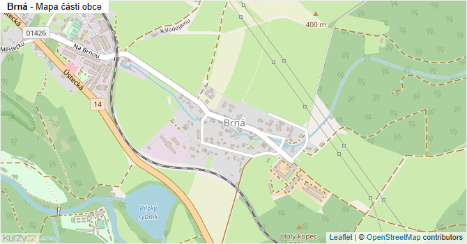 Brná - mapa části obce