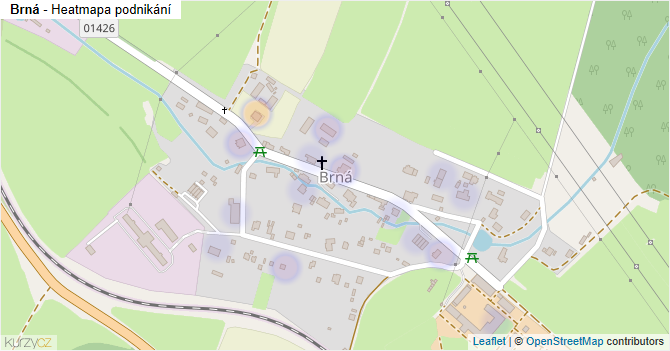 Brná - mapa podnikání