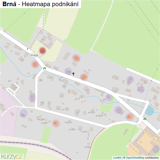 Mapa Brná - Firmy v části obce.