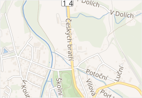 Českých bratří v obci Potštejn - mapa ulice