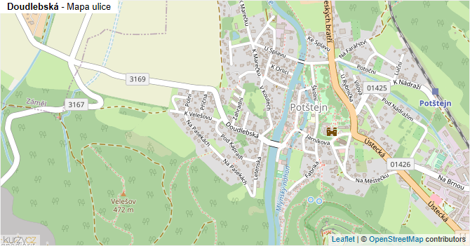 Doudlebská - mapa ulice