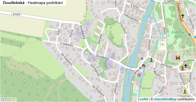 Doudlebská - mapa podnikání