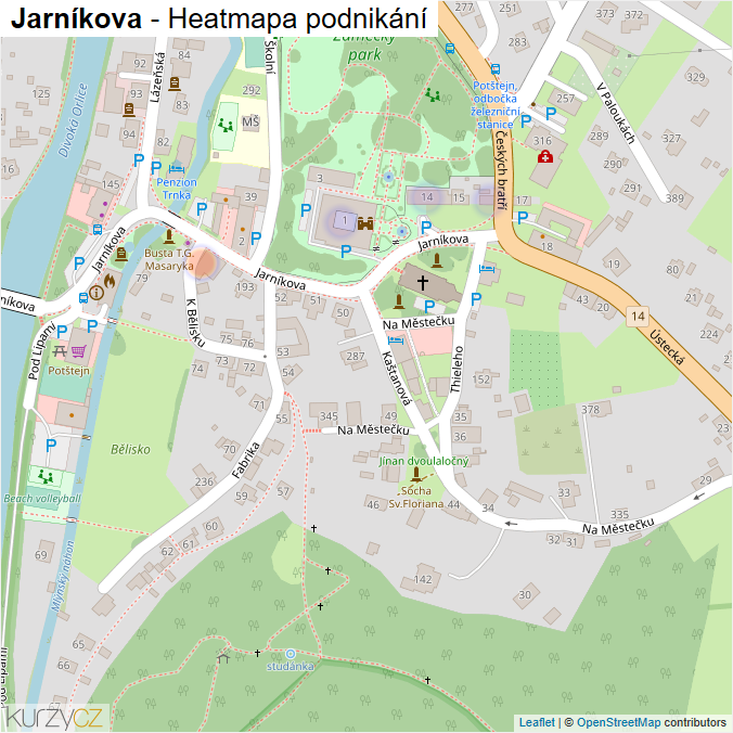 Mapa Jarníkova - Firmy v ulici.