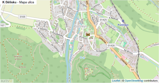 K Bělisku - mapa ulice