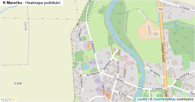 K Marečku - mapa podnikání