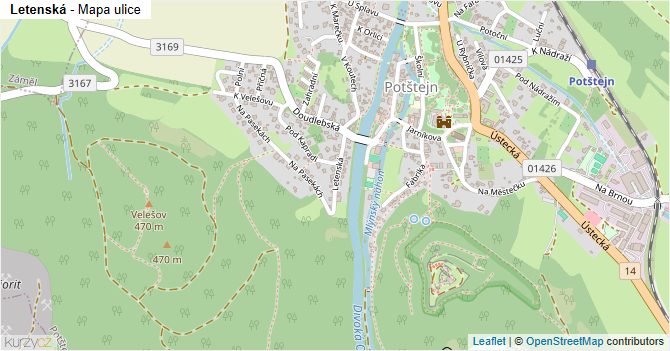 Letenská - mapa ulice