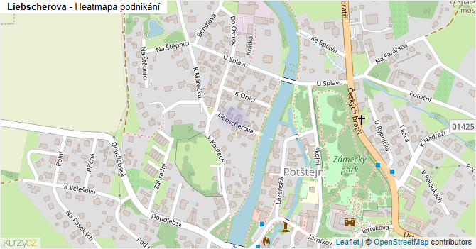 Liebscherova - mapa podnikání