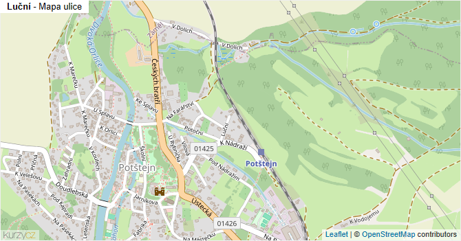 Luční - mapa ulice