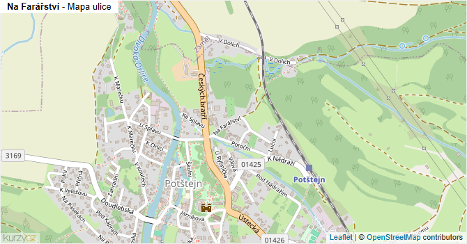 Na Farářství - mapa ulice