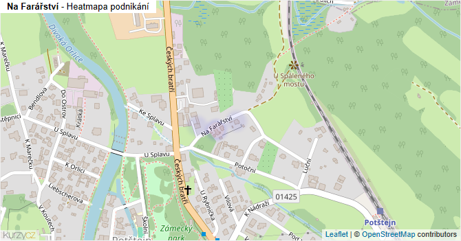 Na Farářství - mapa podnikání