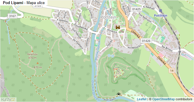 Pod Lipami - mapa ulice
