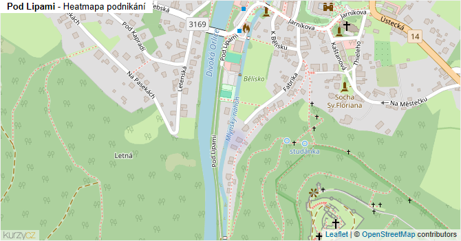Pod Lipami - mapa podnikání