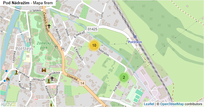 Pod Nádražím - mapa firem