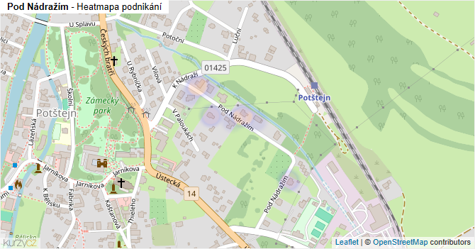 Pod Nádražím - mapa podnikání