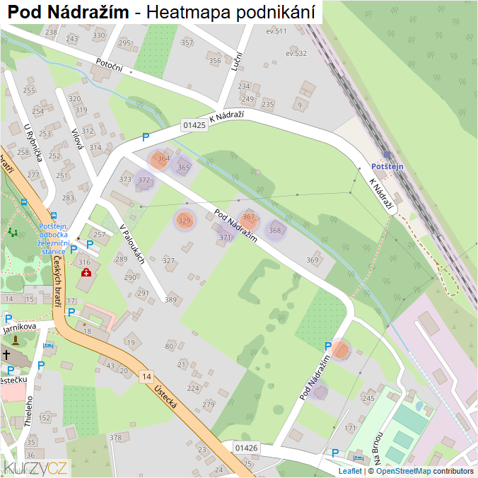 Mapa Pod Nádražím - Firmy v ulici.