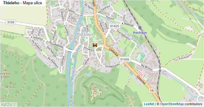 Thieleho - mapa ulice