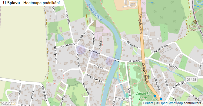 U Splavu - mapa podnikání