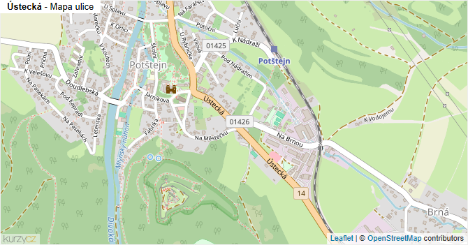 Ústecká - mapa ulice