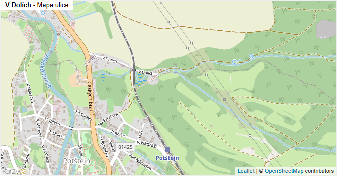 V Dolích - mapa ulice