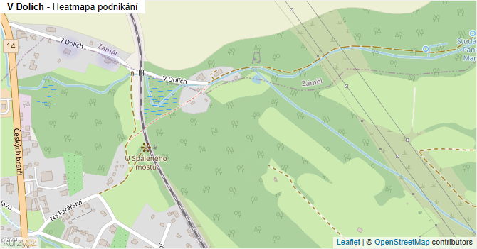 V Dolích - mapa podnikání