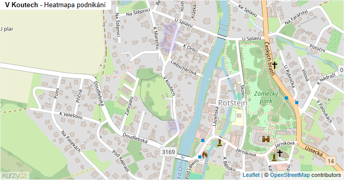 V Koutech - mapa podnikání