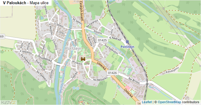V Paloukách - mapa ulice