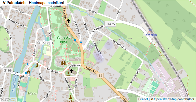 V Paloukách - mapa podnikání