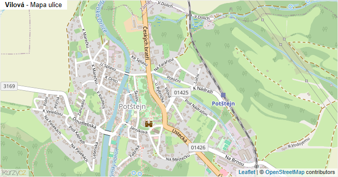 Vilová - mapa ulice