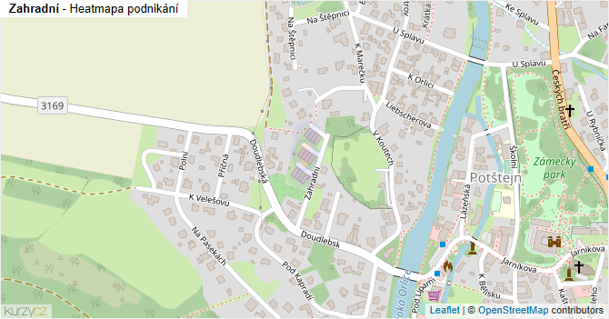 Zahradní - mapa podnikání