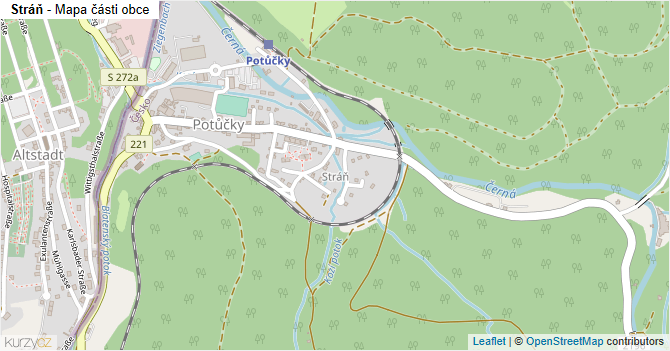 Stráň - mapa části obce