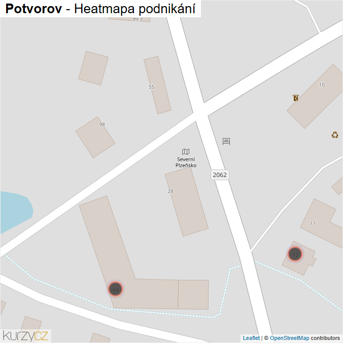 Mapa Potvorov - Firmy v obci.