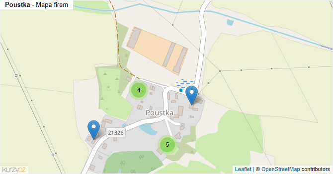 Poustka - mapa firem