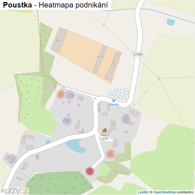 Mapa Poustka - Firmy v části obce.