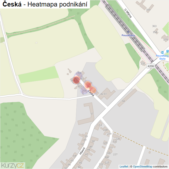 Mapa Česká - Firmy v ulici.