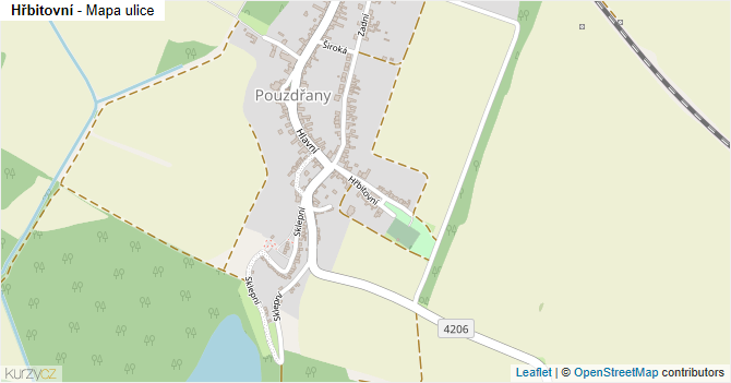 Hřbitovní - mapa ulice