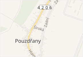 Široká v obci Pouzdřany - mapa ulice